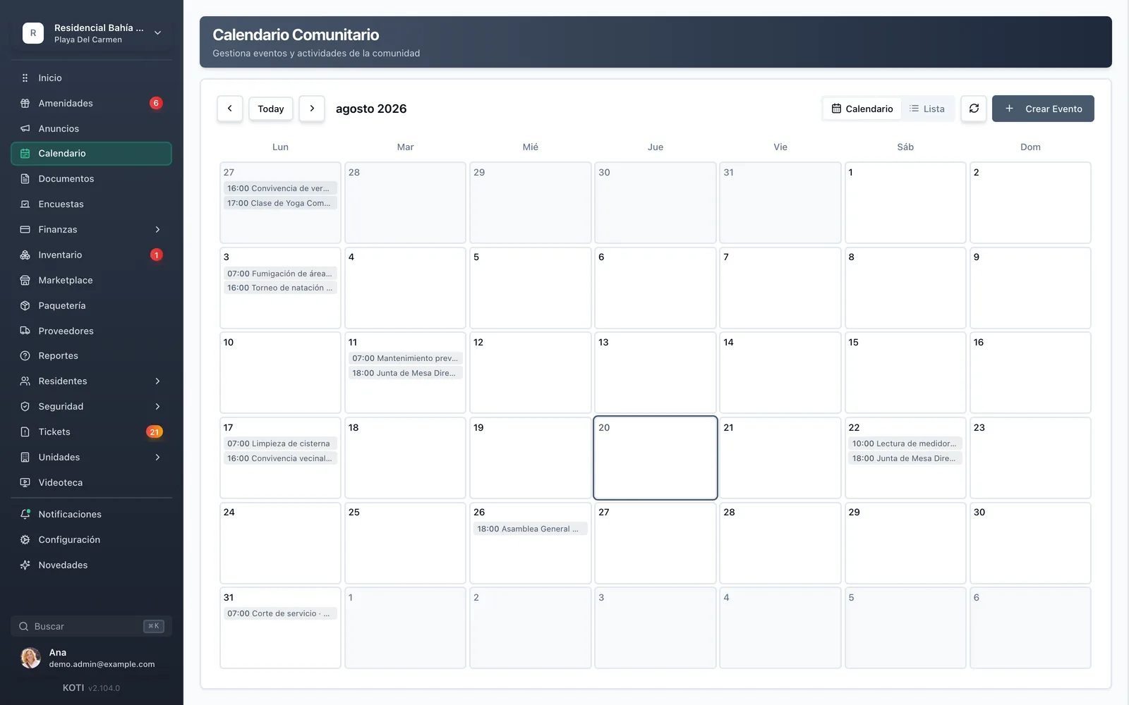 Calendario comunitario
