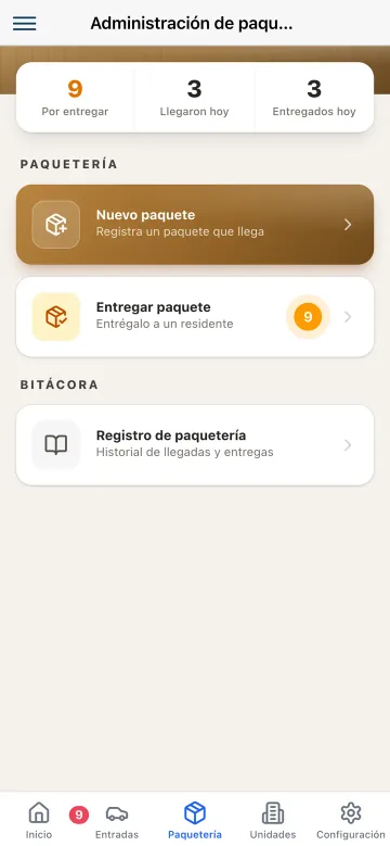 Koti security app: package intake and handover