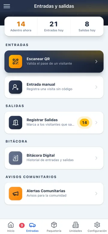 Koti security app: entries, exits, and the digital log